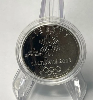 2002 P Salt Lake Olympic Proof Commemorative Silver Dollar -90% Silver - Image 1 of 2