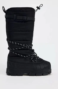 Zara Wasserabweisende Ski Collection Kniehohe Schwarz Stiefel 39 NEU - Bild 1 von 16