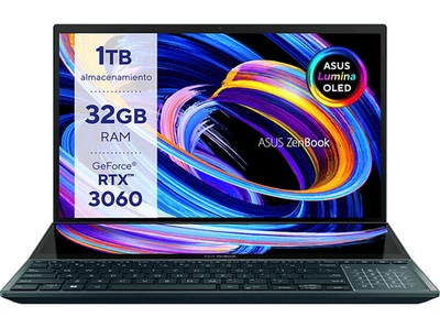 Portátil - ASUS Zenbook ProDuo UX582ZM-H2030W, I7-12700H, 32GB, 1TB, RTX 3060 - Imagen 1 de 4