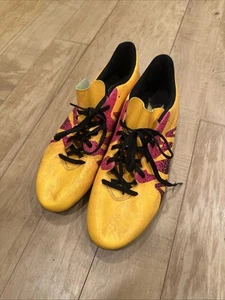 Adidas Mens Rare X 15.4 SG Leather Yellow Purple Soccer Cleats Shoes Size 13 - Picture 1 of 6
