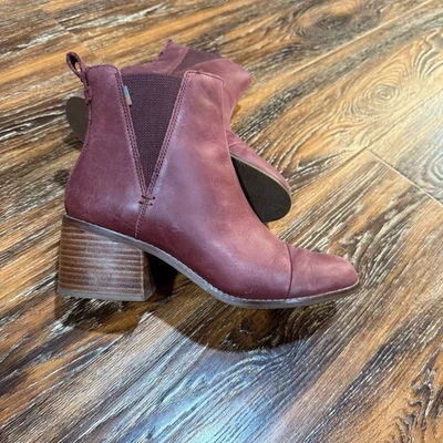 Tom's Talla 9 Mujer Borgoña Botines Cuero Esme Foto 1 de 4