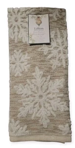 Juego de 3 toallas de cocina Lillian August copo de nieve beige blanco granja algodón - Imagen 1 de 3
