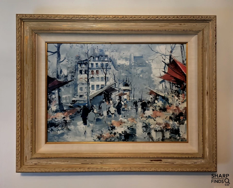 Cuadro Mercado de Flores de París La Madeleine Lienzo Impresión 24x17 Francois Claver Foto 1 de 4