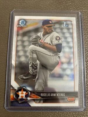 2018 Bowman Chrome Baseball Rogelio Armenteros 1st Bowman Prospects Base - Image 1 of 2