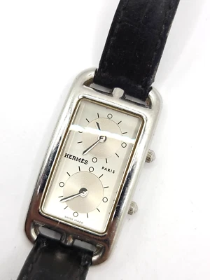 Auténtico Reloj HERMES Cape Cod De Zone Cc3-210 Caja Cuarzo H42xw21mm para Piezas/Reparación Foto 1 de 4