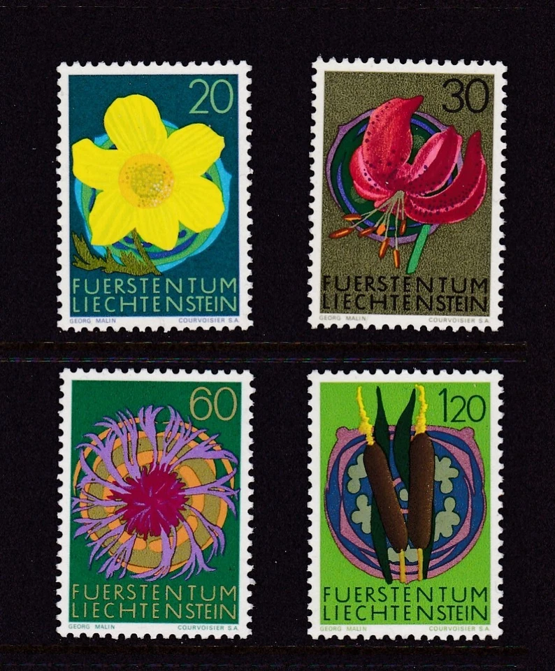FLORES ALPINAS NATIVAS LIECHTENSTEIN #500-503 MNH Foto 1 de 1