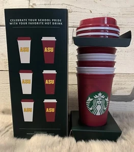 6 Stück Starbucks ASU Campus Collection Arizona State University wiederverwendbare heiße Becher - Bild 1 von 7