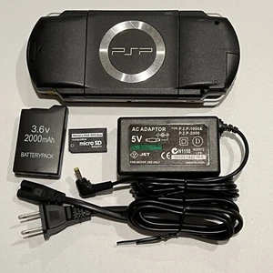 IPS Black Sony PSP 1000 System w/ 64gb Memory Card Bundle Functional intact - Photo 1 sur 9