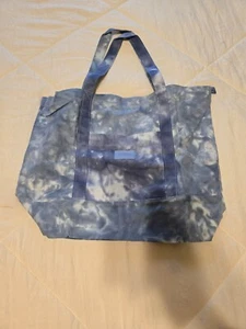 Blue and white tye dye PINK tote with inside and outside pocket - Picture 1 of 10