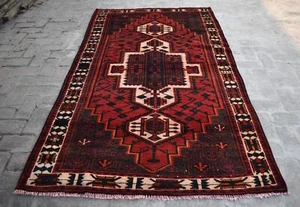 Antique Caucasian Abadeh Area Rug 5x8 ft Handmade Oriental Wool Nomadic Carpet - Picture 1 of 10