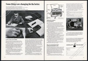 HP-35 1972 calculadora hombre ciego Stanford Optacon foto Hewlett Packard anuncio impreso - Imagen 1 de 6