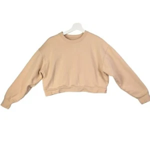 Sudadera corta Girlfriend Collective 50/50 para mujer talla M crayón tostado orgánico - Imagen 1 de 7