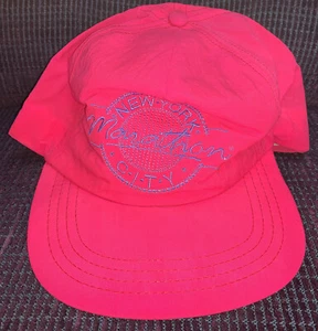 NEW YORK CITY MARATHON 1996 HOT PINK BASEBALL CAP COLLECTIBLE SUPER COOL!! - Picture 1 of 3