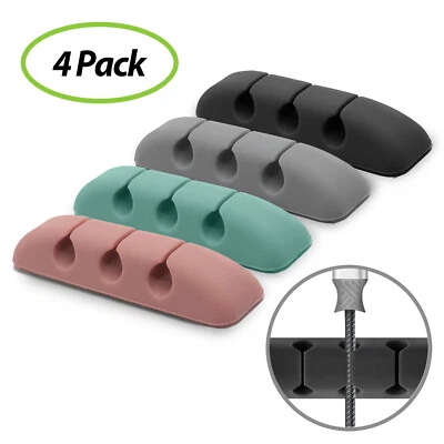 Ringke Silicone Cable Organizer Adhesive Wire Holder USB Cord Management 4 Pack - Image 1 of 4