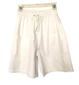 Pantalones Cortos Palm Harbor Para Mujer Talla Pequeña Blanco Elástico y Cordón Cintura Piernas Anchas - Imagen 1 de 17