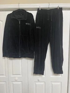 Traje de chándal de terciopelo South Pole de colección con cremallera Y2K para hombre XL negro - Imagen 1 de 4