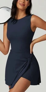 Navy blue sport active skort tie dress size L - Picture 1 of 5
