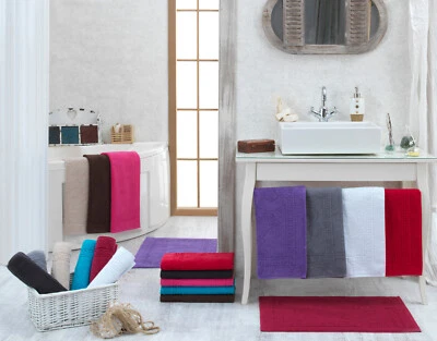 2er Set Frottee Duschvorleger Badvorleger 50x70 cm Badteppich Badematte Uni - Bild 1 von 2