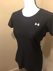 Womens Fitted Under Armour T Shirt Black Med - Picture 1 of 3