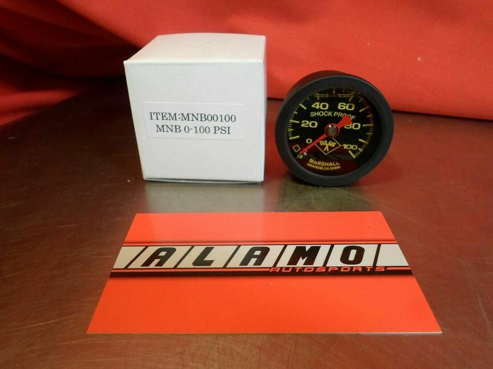 MARSHALL EFI Fuel Pressure Gauge 0-100 BLACK FACE BLACK BODY MNB00100 - Image 1 of 1
