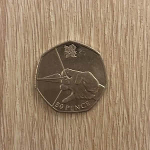 Archery London Olympic 2011 50p Coin Fifty Pence UK Circulated (C30) - Picture 1 of 4