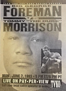 1993 Magazine Advertisement Pay Per View Fight George Foreman Tommy Morrison - Picture 1 of 2