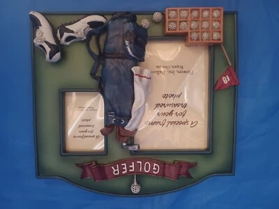 GOLFER DUAL PHOTO FRAME 3D Handcrafted Father's Day Gift  - Image 1 of 4