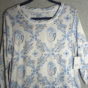 NWT Croft & Barrow Paisley Floral Nightgown Sz Medium Long Sleeve Sleepwear - Picture 1 of 6