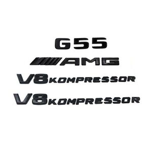 Glossy Back G55 AMG V8 KOMPRESSOR Emblem Badge Sticker Set For Mercedes Benz 463