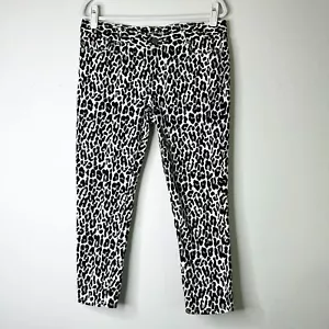 CACHE Jeans Women 12 Animal Leopard Cheetah Stretch Denim Slim Fit Ankle NWOT - Picture 1 of 9