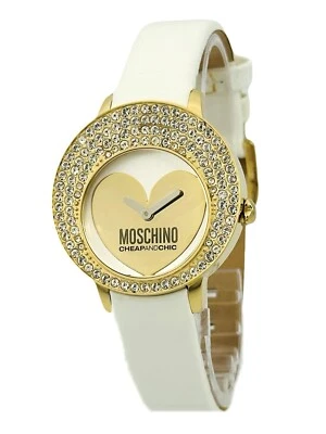 Moschino MW0048 Ladies LET’S LOVE 💗 Mirror Reflect Dial Stones Watch — 第 1/4 张图片