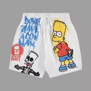 Pantalones cortos de malla para hombre Bart Simpson de Los Simpson - blancos totalmente nuevos medianos - Imagen 1 de 6