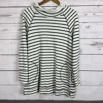 Sudadera Soft Surroundings Mujer XL Gris Neutro Cuadrada Acogedora Capucha Lagenlook Foto 1 de 4