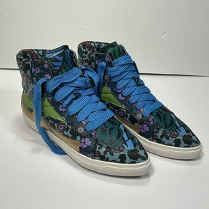 Coach High Top Pointed Toe Floral Sneaker All Leather - Size 8B - Picture 1 of 8