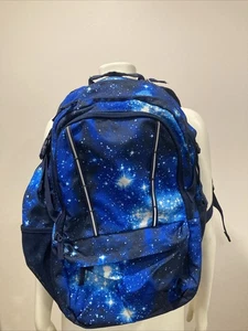Lands End Blue Galaxy Rucksack Schultasche Reise 18x12x9" Taschen Riemen - Bild 1 von 16