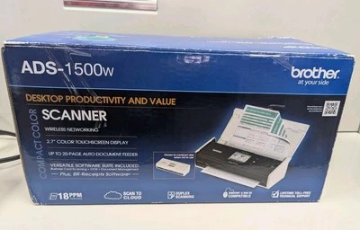 Brother ImageCenter ADS-1500W Wireless Compact Document Scanner TESTED - Image 1 of 3