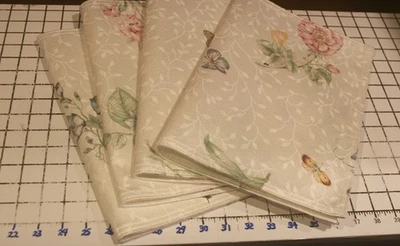Lenox Set of 4 Placemats Butterfly White Meadow Brocade Boho Floral 18"x13" - Image 1 of 3
