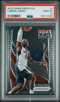 LEBRON JAMES 2012 PANINI PRIZM USA #3 🔥 🐐 💎 PSA 10 GEM MINT 💎 📈 🔥 - Image 1 of 3