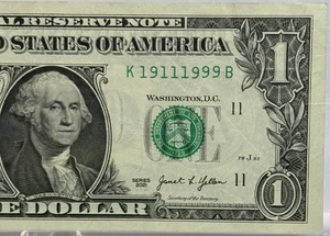 $1 Note, Fancy Serial Number, Binary, Tombstone, Date Note, 1’s & 9’s! 🔥🔥 - Picture 1 of 3