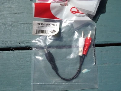 QUEST VCA-7020 Dual RCA (M) to RCA (F) Adapter Cable New-Old-Stock - Image 1 of 3