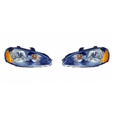 For Dodge Stratus Headlight 2003-2005 Pair Passenger & Driver w/Bulbs Black CAPA - Image 1 of 4