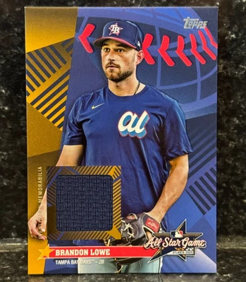 2025 Topps Update Brandon Lowe All-Star Game Stitches Gold Jersey Relic #/50 - Image 1 of 2