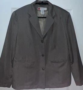 LL Bean Traveler Blazer Women 12 Reg Khaki Tan 3 Button Jacket EUC - Picture 1 of 8