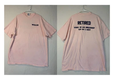 Vtg Retirement T Shirt Mens Size XXL Pink 90s Retired As Dressed Up As I Get - Image 1 of 4