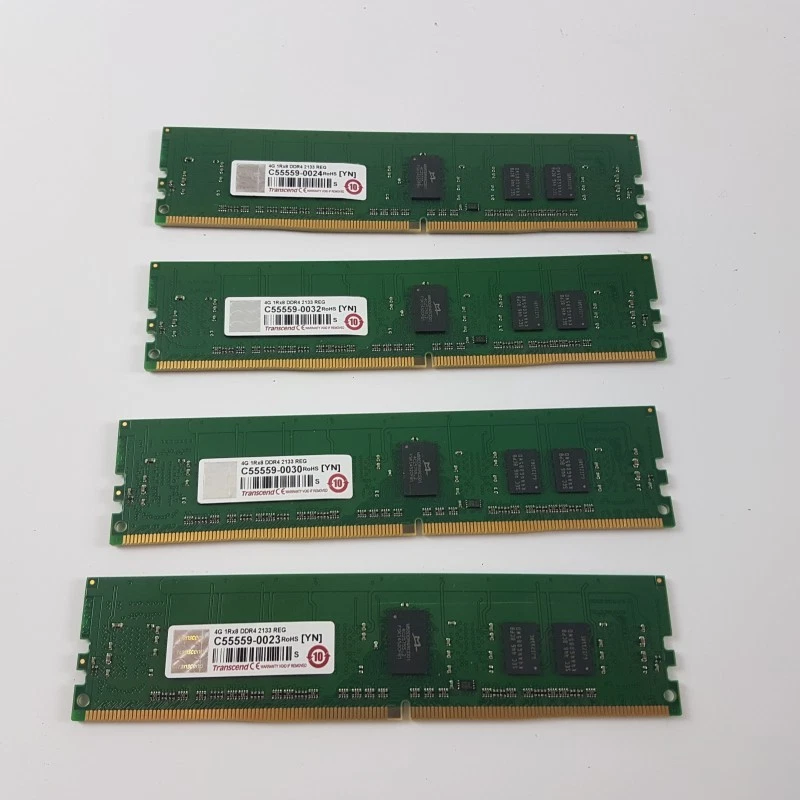 16GB (4x 4GB) Transcend TS512MHR72V1H DDR4-2133Mhz PC4-17000R RDIMM Registered - Bild 1 von 1