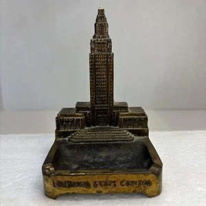Louisiana State Capital Skyscraper Metal Ashtray Souvenir Building Baton Rouge - Picture 1 of 12