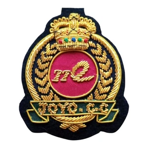 RAF Officers Forage Cap Badge - Kings Crown - Wire Embroided Royal Air Force - Picture 1 of 2