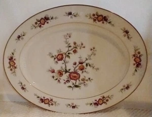 NORITAKE ASIAN SONG 7151 LARGE PLATTER 13-5/8" FLORAL 24K GOLD TRIM EXCELLENT - Picture 1 of 4