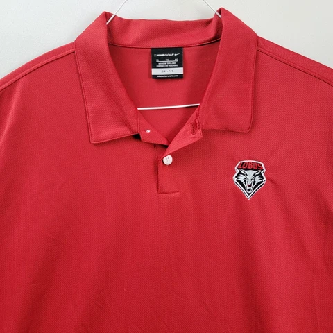 New Mexico Lobos Nike Golf Shirt Mens XL Red Dri-Fit Short Sleeve Active NCAA Cover