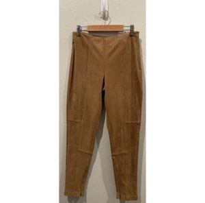 ZARA Suede Skinny Dress Pants Brown Trousers Size M - Picture 1 of 6